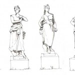 Illustrations jardins nantais - Parc de Procé - Statues